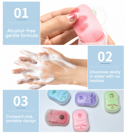 PopSoap Paper Soap Bundle – Travel-Friendly Instant Foaming Sheets (6 Pack, 50 Sheets Each)