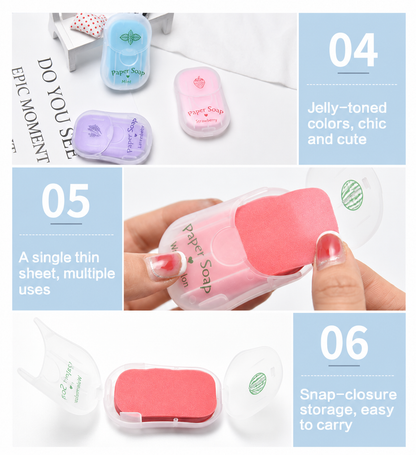 PopSoap Paper Soap Bundle – Travel-Friendly Instant Foaming Sheets (6 Pack, 50 Sheets Each)
